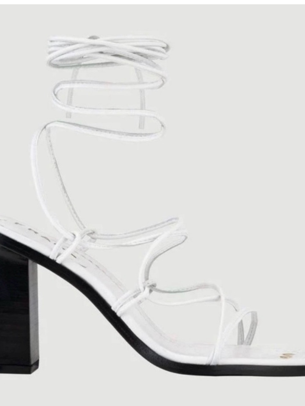 Frame Le Doheny Ankle Wrap‎ Leather Sandals White 40